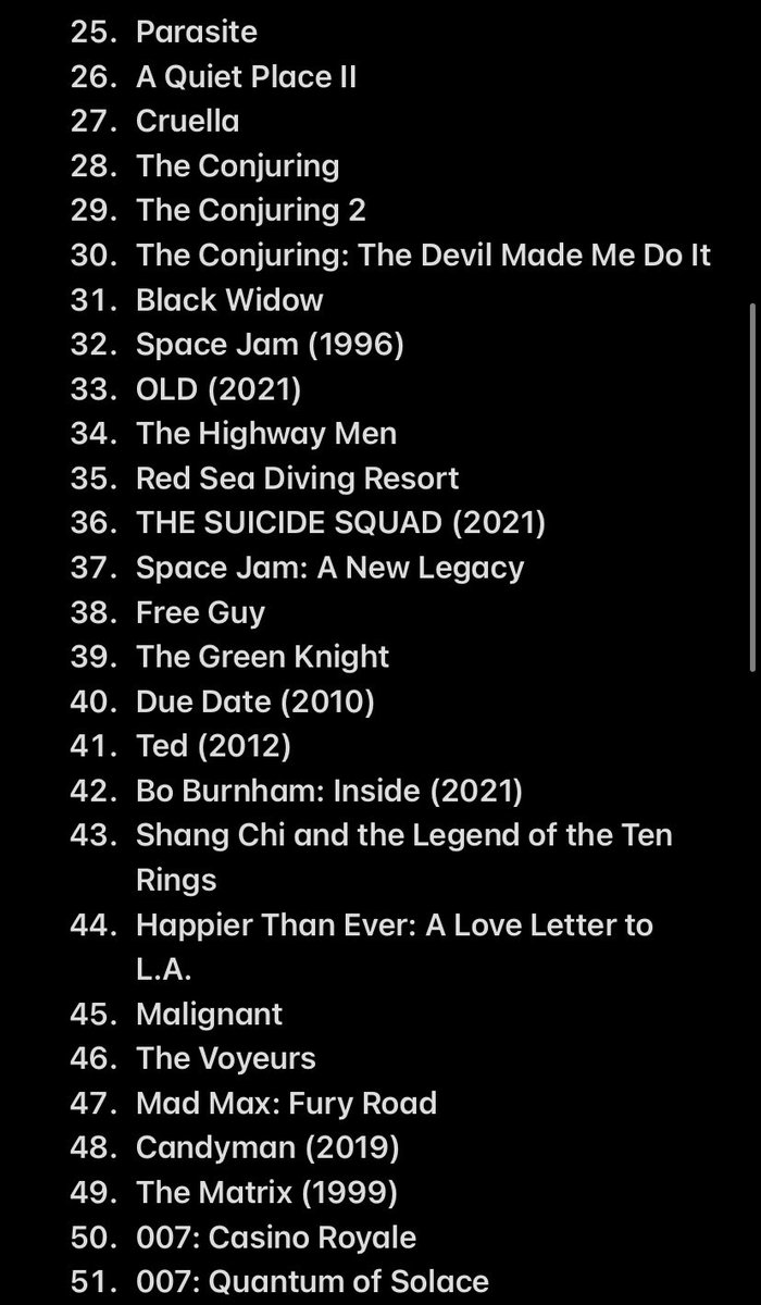 jessejayness's tweet photo. every year since 2017 i’ve written down movies i’ve watched for the first time and i always hit 35-50 and this year i wanted to hit 100; On Dec 5 i was at 68 so in 20 days i watched 32 more. Idk what to do with this info but https://t.co/EHgbwwnFw8