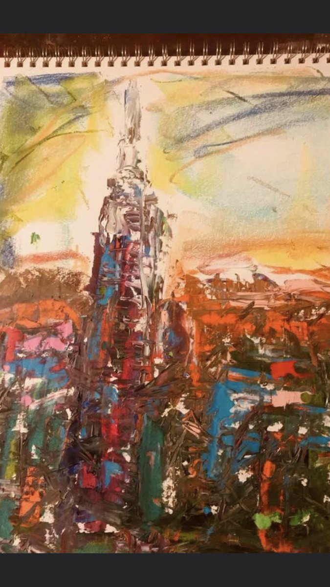 Oil abstract art Empire State Building art NewYork ❤️