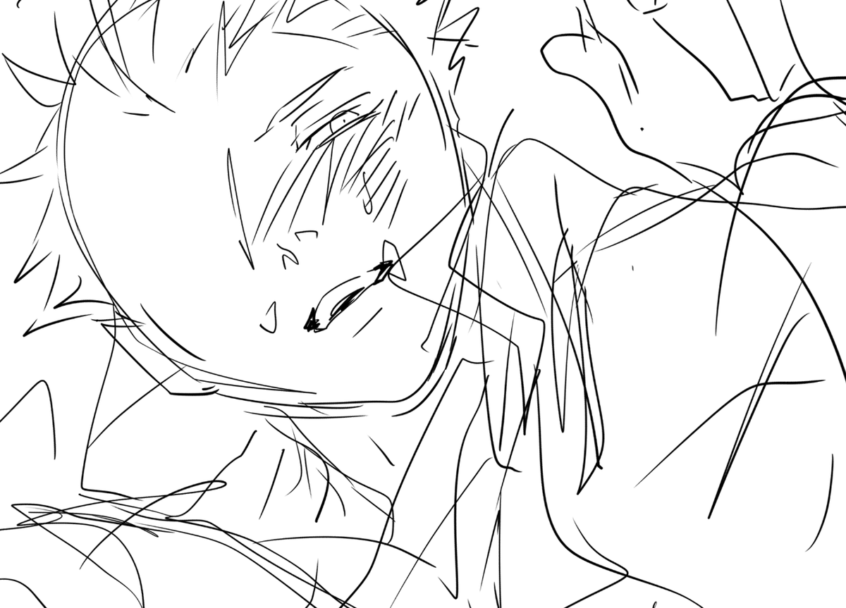 このくらいの下描きから直で描くんだけど、この時点で結構いい表情してたのであげる 