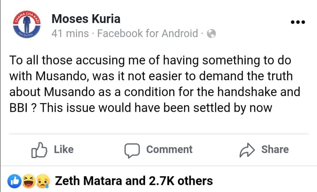elijahnokemwa's tweet photo. Luos. Mwaigwa? Do you have ears? Do you have eyes? Moses kuria lifts the veil on #musando case. Of Raila odinga had you guys in his heart, he would ask the tough questions as the condition before handshaking. Even baby pendo yawah....
#ruto
#kiambu
#itumbi
#kenei
#yebei https://t.co/yImMkOeqjs