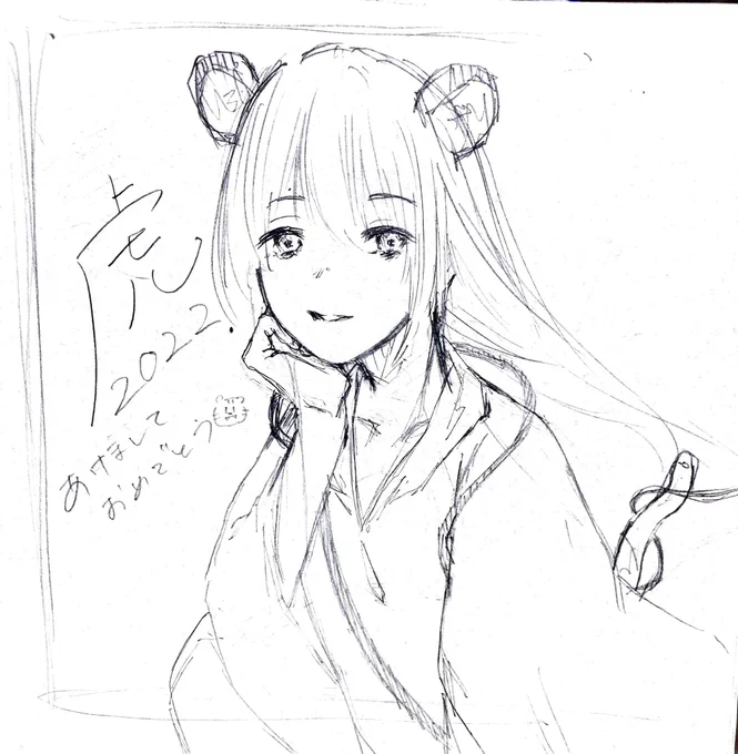 リアル年賀状下絵
虎要素が無理でした 