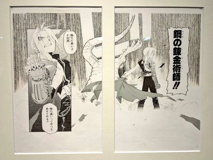 数年〜十数年前にどこかで必ず見たことがある絵が筆跡もそのままに目の前に並んでるの、原画展示の最高なところですね…!
荒川先生のコメントで新たに分かる事も多くて大変良かった
#鋼の錬金術師展 