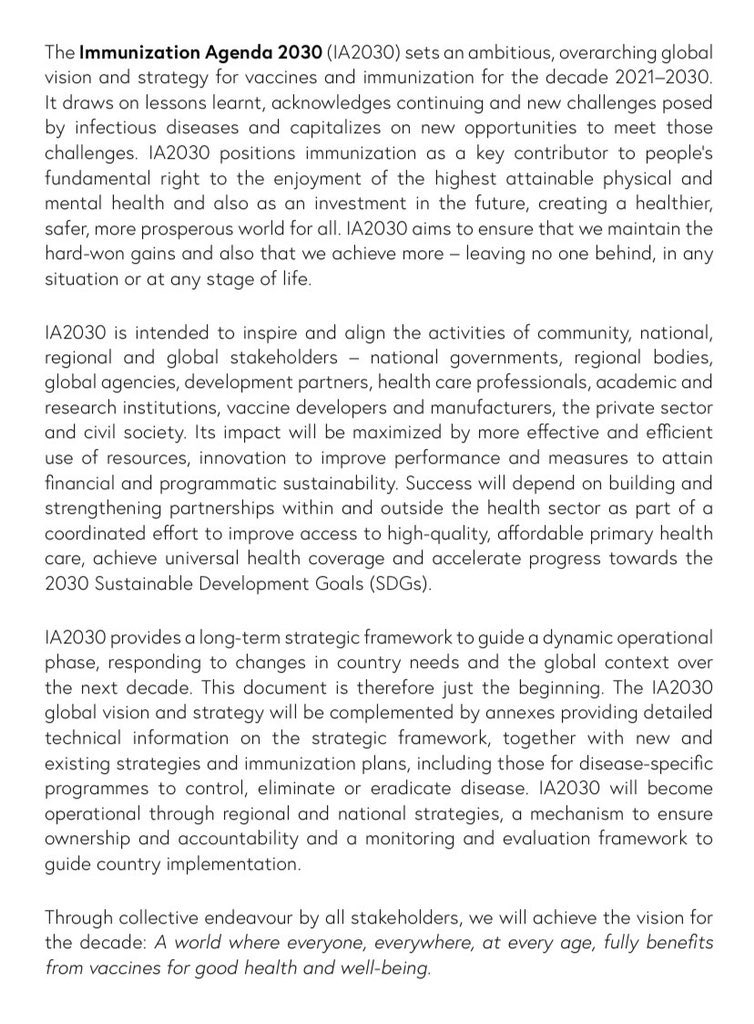 realrogerwilc0's tweet photo. “Immunization Agenda 2030 will become operational through regional and national strategies, a mechanism to ensure ownership and accountability and a monitoring and evaluation framework to guide country implementation.” https://t.co/hnPnMDYdNO