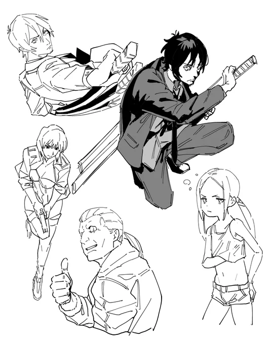 ラフ楽しくて塗り方忘れたっていう練習絵 