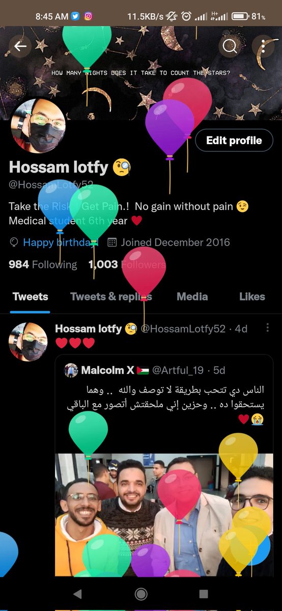 ❤️❤️ البلالين دي بتفرفشني والله 😂 
Birthday 🎊🎉