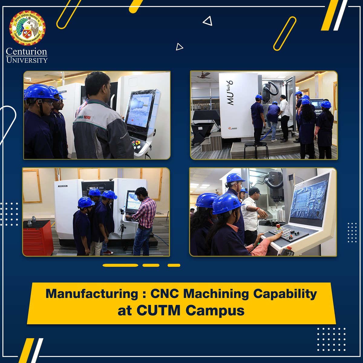 CUTMIndia's tweet photo. Centurion University – Instituitinalizing skills through integration with higher education and industry. Glimpses of CNC Machining lab at CUTM campus.
#CenturionUniversity #Workshops #SkillDecevelopment #ShapingLivesEmpoweringCommunities #CNCLab #IndustryPartnerships https://t.co/VHomkKh14u