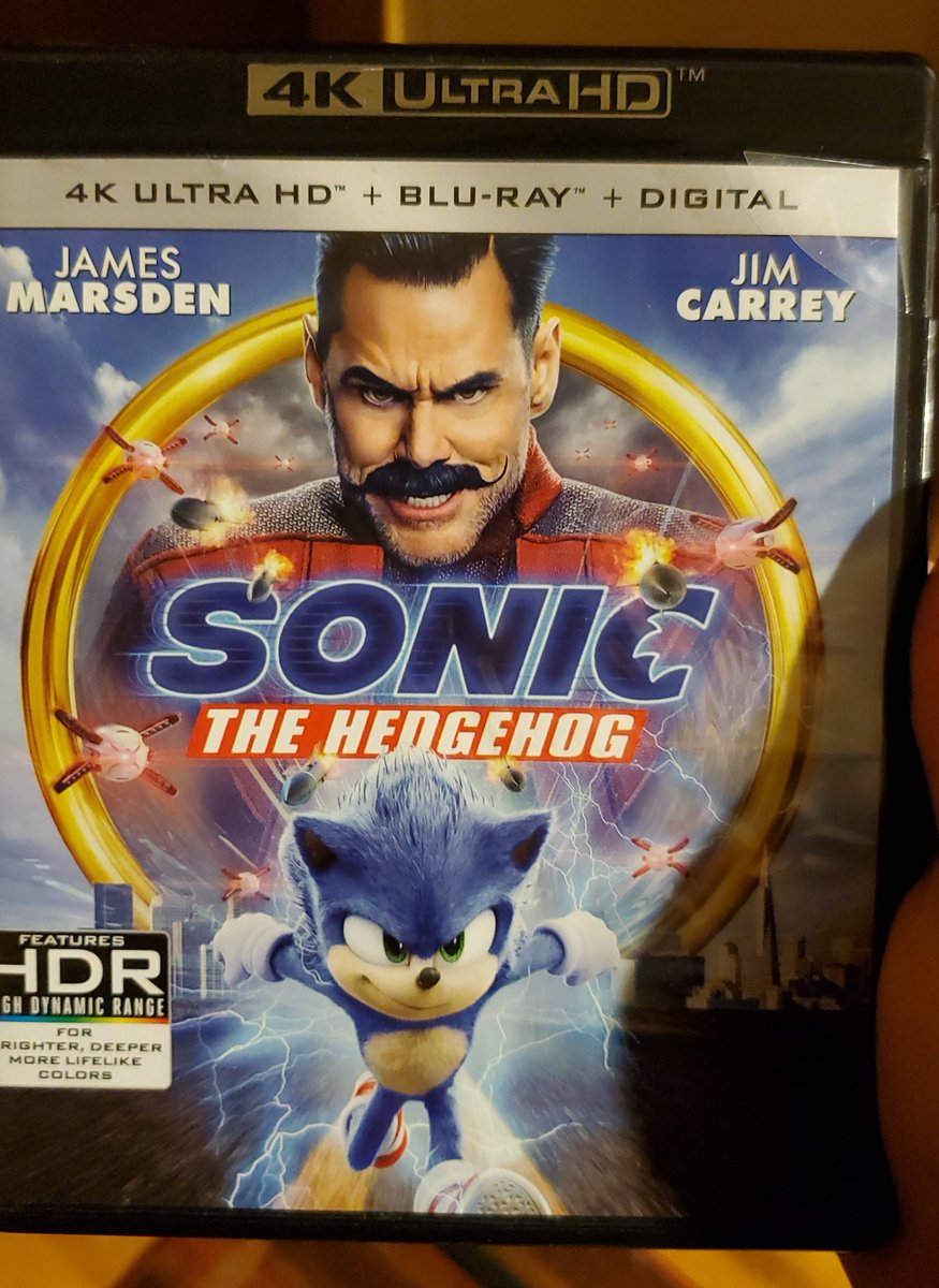 Sonic the Hedgehog is officially the first 4k movie I own that I've seen in full, lmao.

I still think it's a fine movie for kids despite all its predictability.  Sonic is kinda annoying, but it's endearing. https://t.co/7RYOXUIGpt