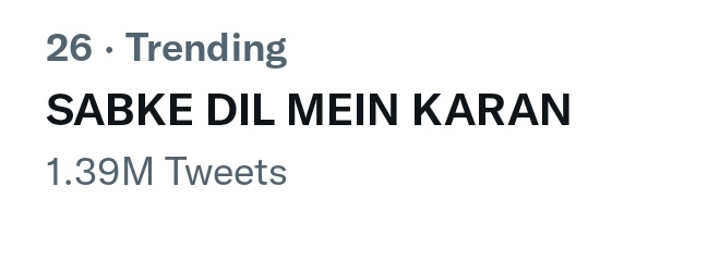 Therealkahbri's tweet photo. WE WATCH BB15 FOR PRATIK is trending with 1.13 M tweets and

SABKE DIL MEIN KARAN is trending with 1.39 M tweet.

Interestingly #PratikFam started the trend before #KKundrraSquad but their trend started going in reverse gear after the completion of 1 Million. https://t.co/W3FJrObLwM