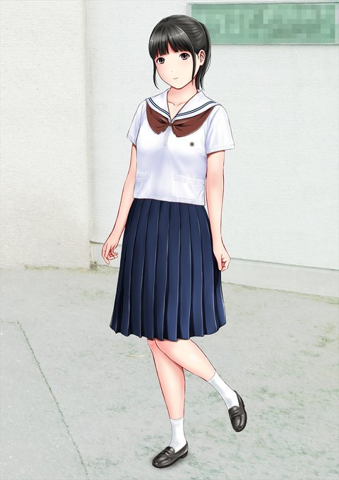 今日も今年描いた絵をUPしていきます。
Y県Y市で見かけそうな制服を着た女の子です。
リクエスト絵です。 