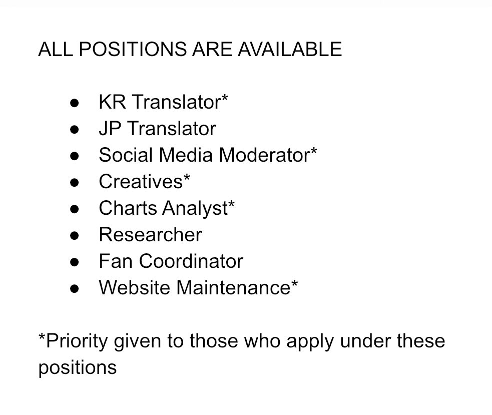 KHWINTL's tweet image. [NOTICE] KHWINTL Team Member Applications: OPEN

▷ tiny.cc/KHWINTLapp

The application is also listed in our Linktree. You may apply for any/all positions listed.

If you have any concerns or inquiries about the application, please DM us or email kanghyewon.intl@gmail.com