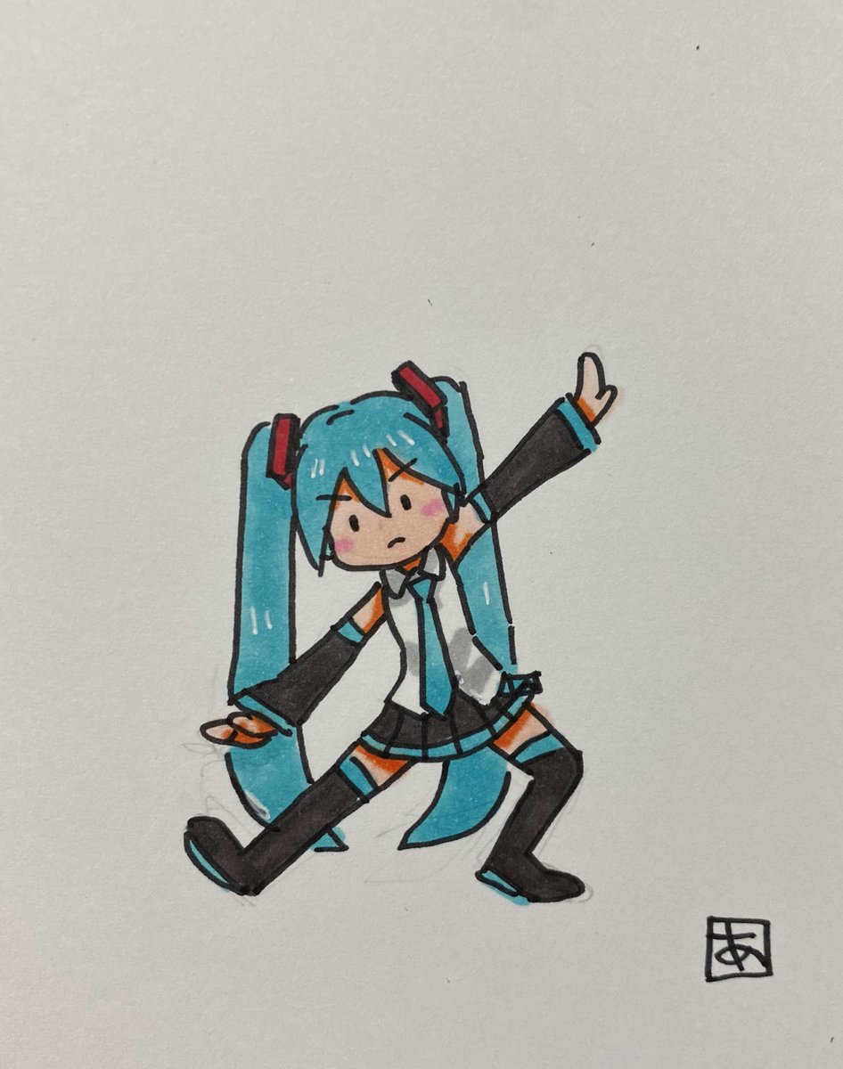 初音ミク「準備運動

#初音ミク 」|あらがいのイラスト