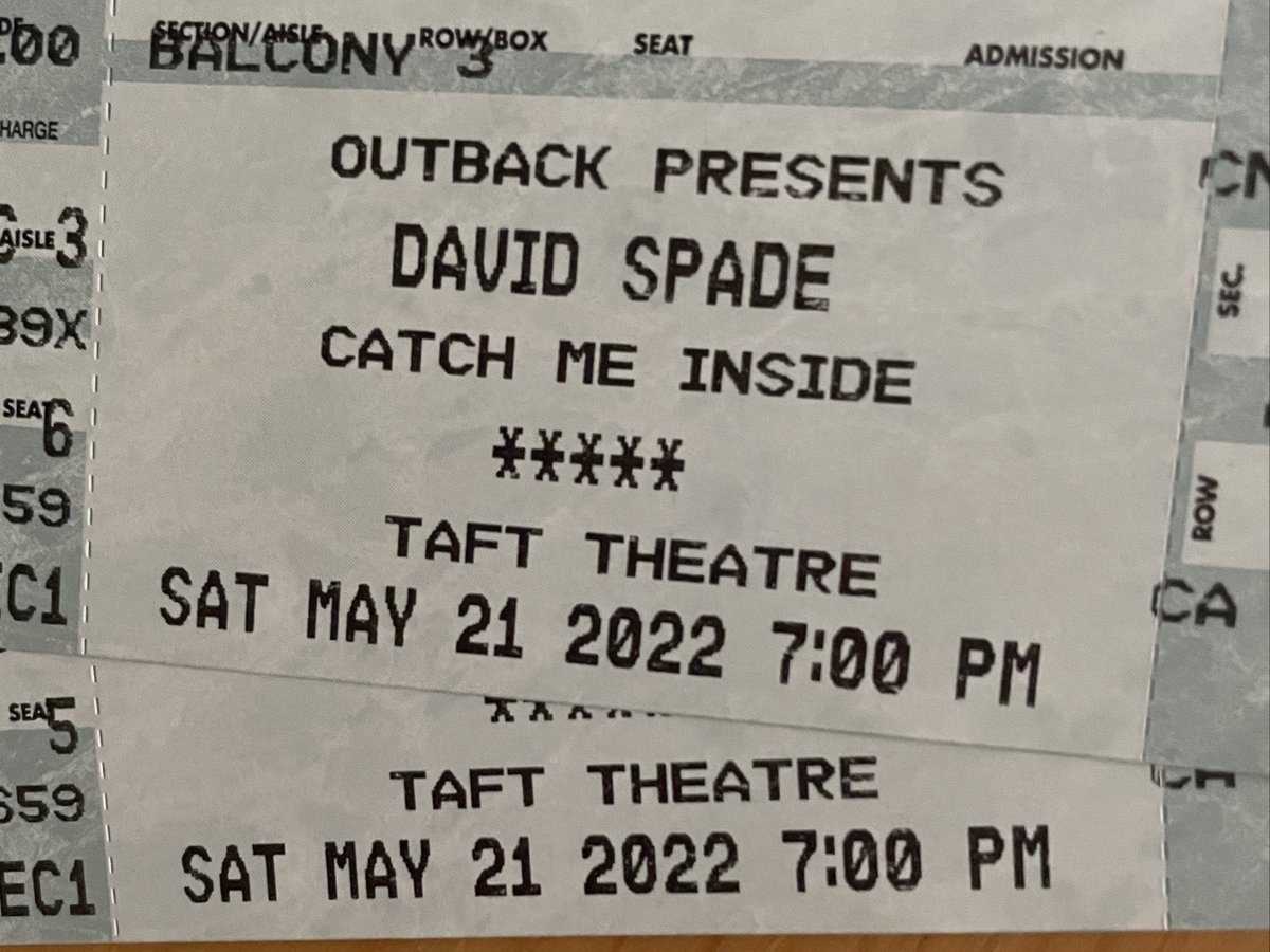 Mikey_Wasowskii's tweet photo. See you in May @DavidSpade. Now I just gotta find a way to snag some Meet and Greets π€π½π€·π½ββοΈ #CatchMeInside https://t.co/6ZMEEmq7Zm