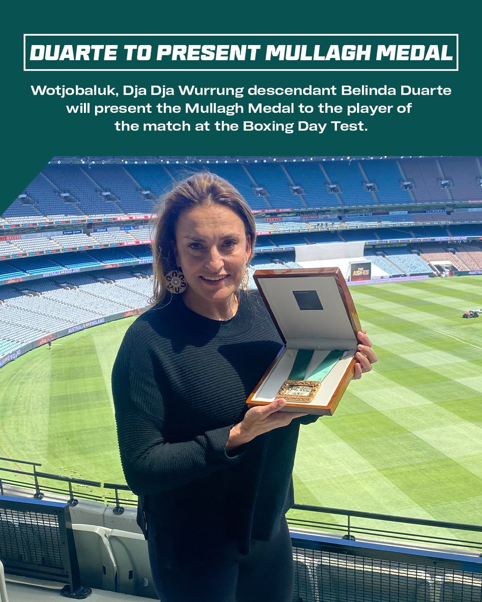 Belinda Duarte is a descendant of Yanggendyinanyuk (Dick-a-Dick) - a member of the Aboriginal XI who became the first Australian sporting team to tour internationally in 1868.

Presented annually, the medal is a recreation of the original belt buckle worn by the 1868 team 🖤💛❤️