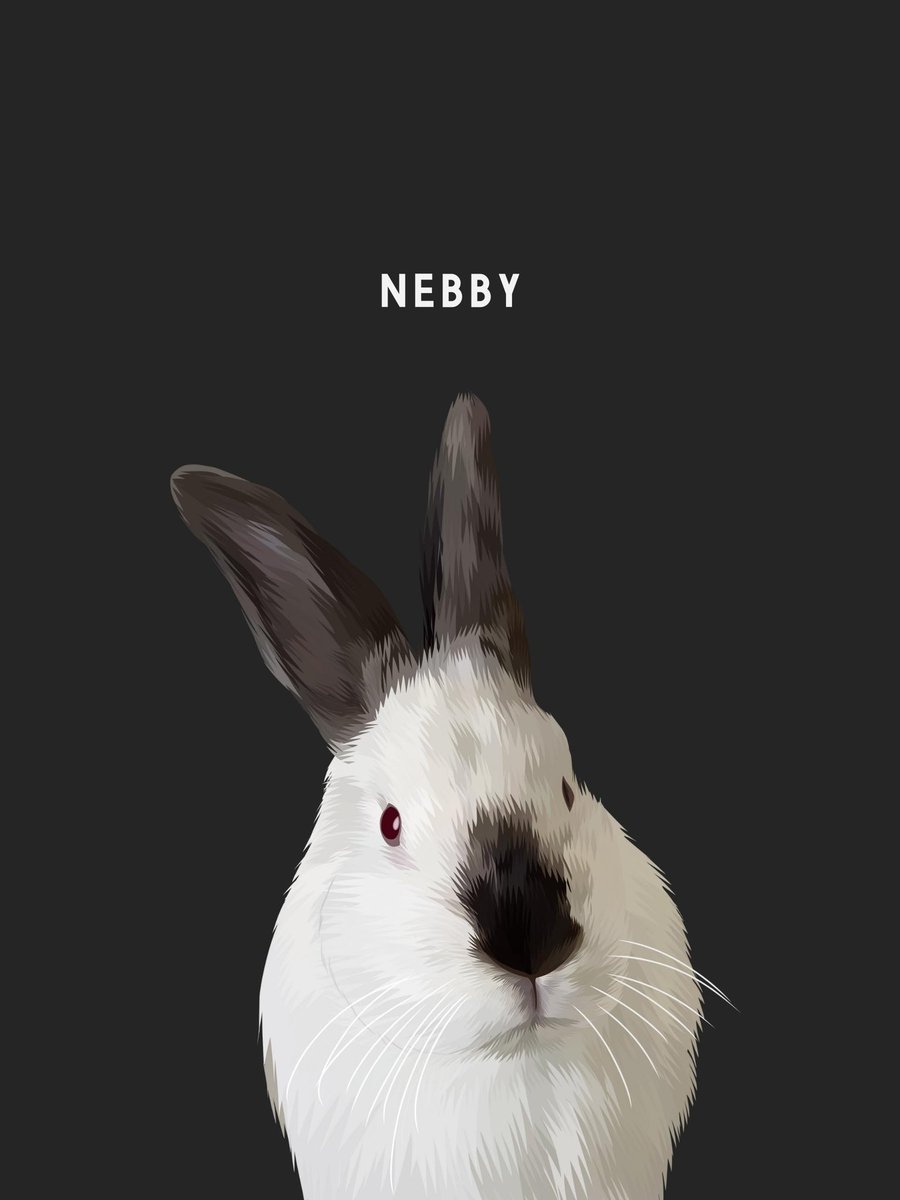 RebaTeaching's tweet image. This may be the greatest gift that I have ever received. Look at my majestic little man’s portrait from @thewestwillow. Happy holidays to all! 
#RabbitTwitter #BunnyTwitter #Nebby
