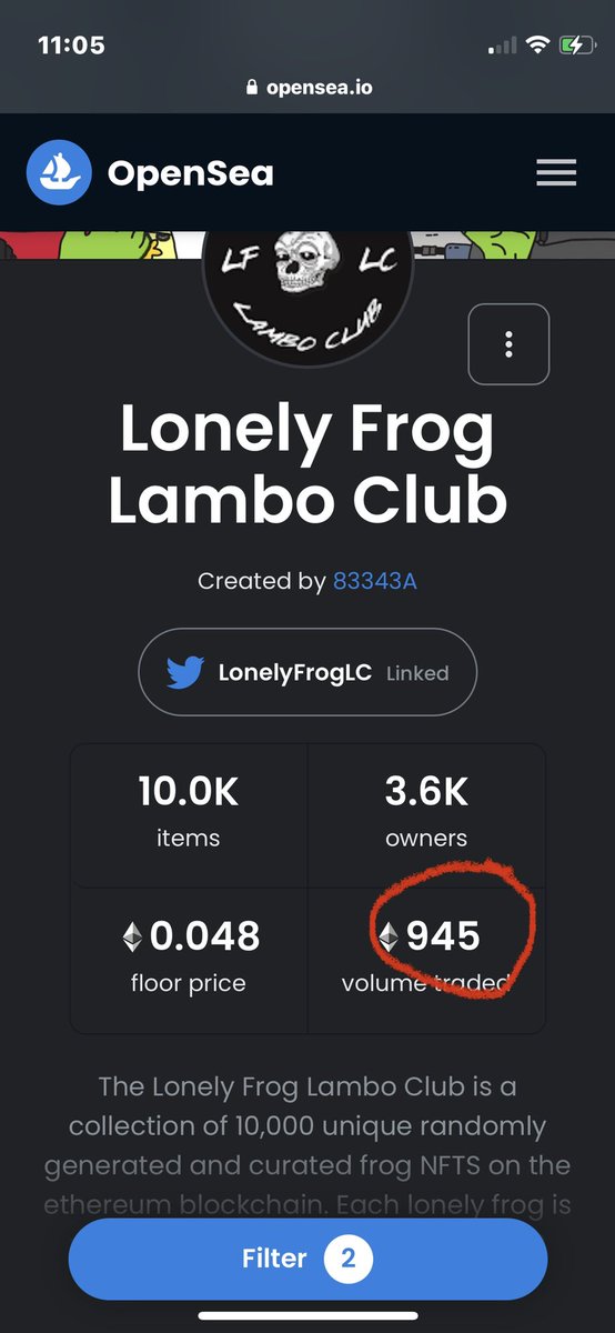 Don’t sleep on the Lonely Frogs almost 1k #ETH in Volume 👀

#LFLC🐸