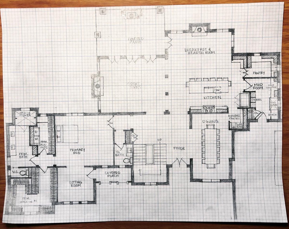 erinkappers's tweet photo. Did something new with my house design today…🤩

Which version do you like best: 1) original pencil, 2) hidden line/open frame, or 3) shades/filled frame?!🏠 

P.s. @AutodeskRevit I miss you.😢 

#architecture #housedesign #homedesign #homeplan #floorplan https://t.co/mzZ9SmMVGT
