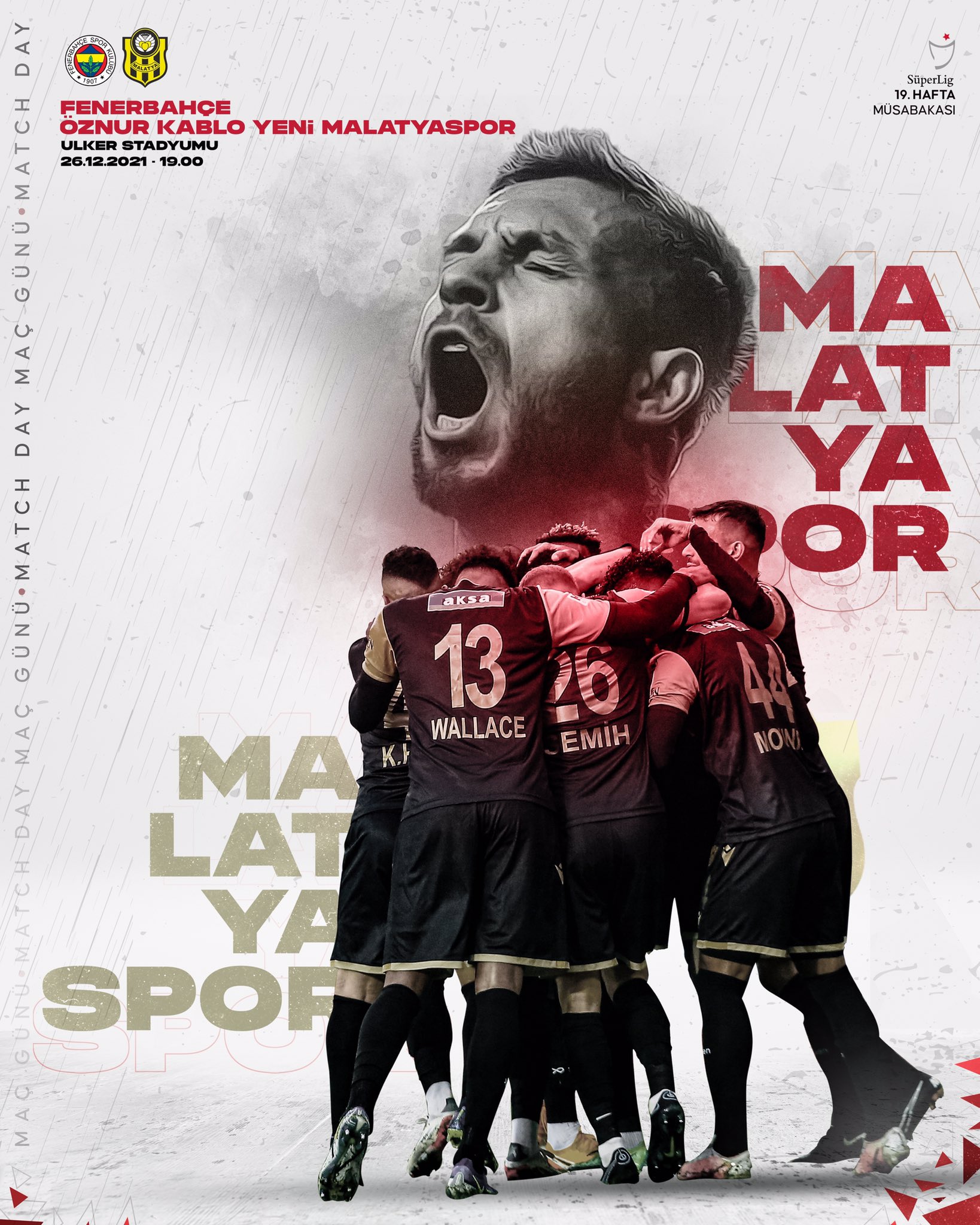 Adem Büyük ve Malatyaspor Takımı Gol Sevinci Yaşarken Temalı Maç Görseli