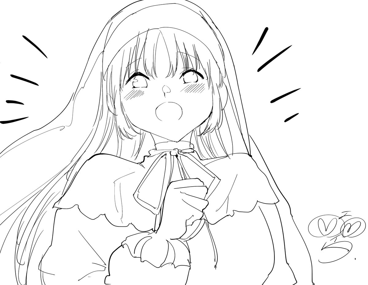 今日は線画のみですがいつもよりハイテンションで描いてます…連呼失礼します💦久しぶりのお絵かきだったので… 