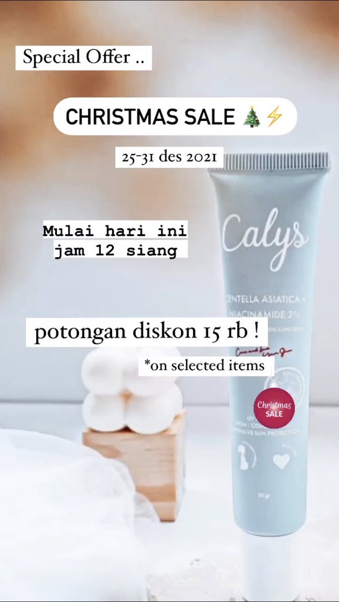 calys_official's tweet photo. Merry Christmas! 🎄
Semoga cahaya terang Natal membawa kebahagiaan dalam hidupmu 🥰
Produk Calys mana yang bakal di Checkout sebagai Self Reward Natal kalian? Atau sebagai Christmas Gift? 🥳 https://t.co/v6Kdv95uEG