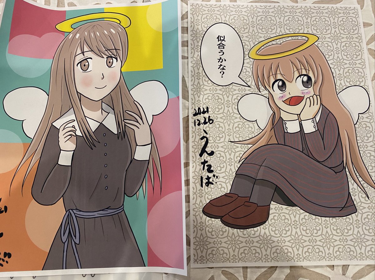 デザインしたお洋服を着たイラストを頂きました❗️あざす‼️ 