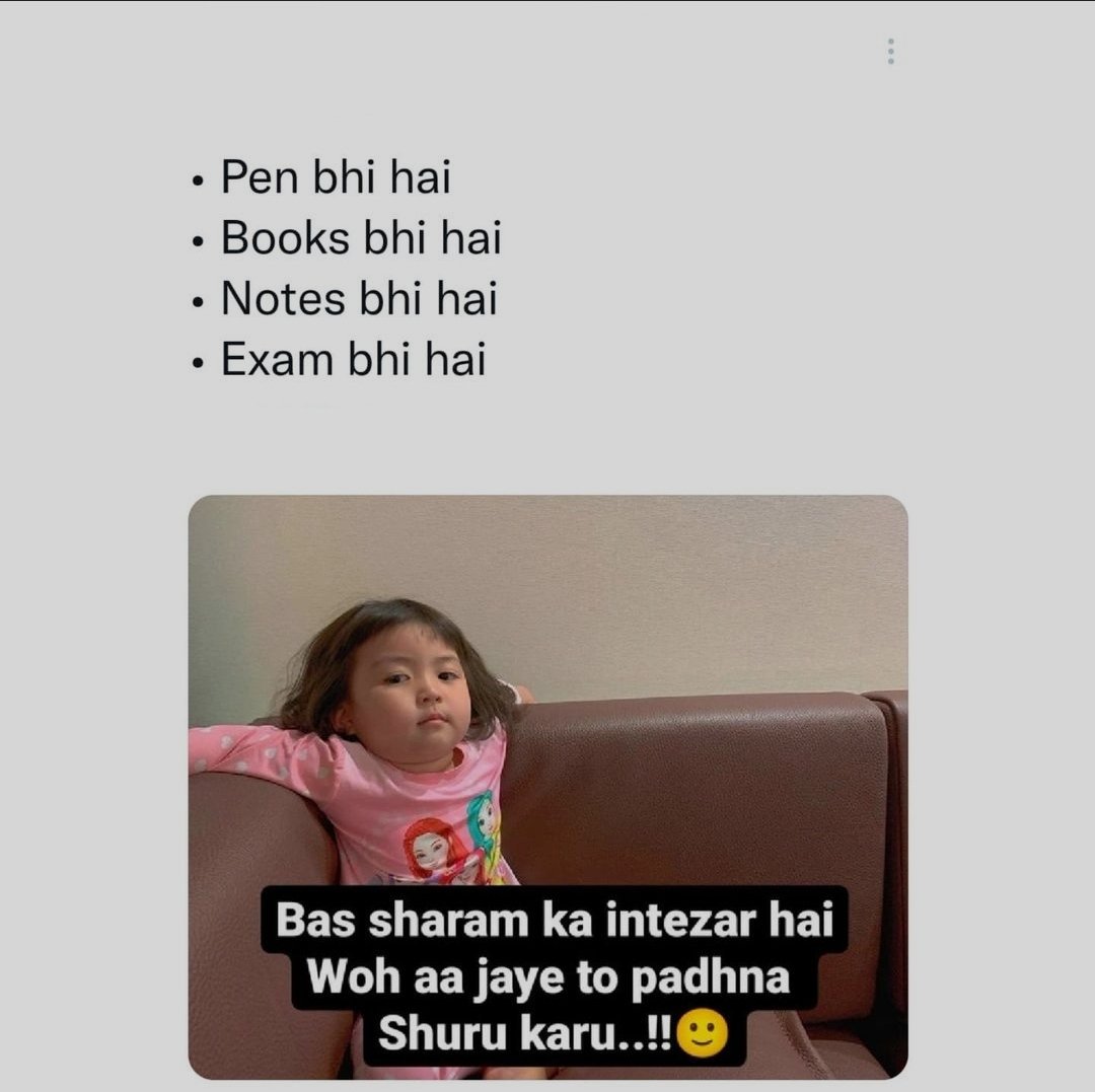 hey_shinyy's tweet photo. β’Exam najdik haiii ππ
#Examvibe https://t.co/P1HZcSyVr9