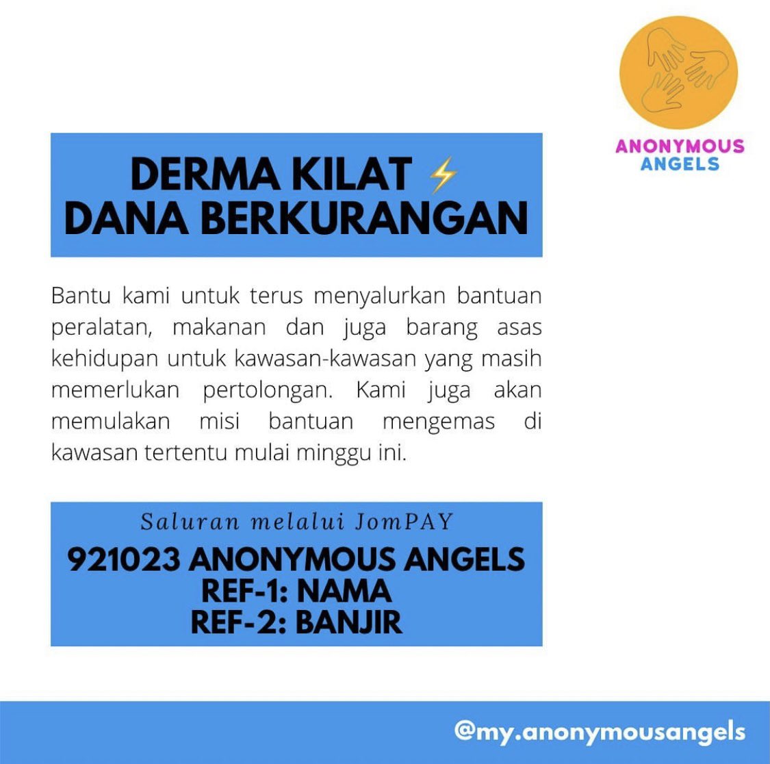 AmrlHssn_'s tweet photo. Misi harus diteruskan! minta kawan2 untuk share supaya kami dapat bantu lebih ramai dan lebih bnyk lagi mangsa mangsa yang terlibat. bantuan anda sedikit sebanyak boleh membantu kami menaikkan semangat mangsa mangsa banjir ini. ayuh kita bantu!! https://t.co/lVOg0Ko4av
