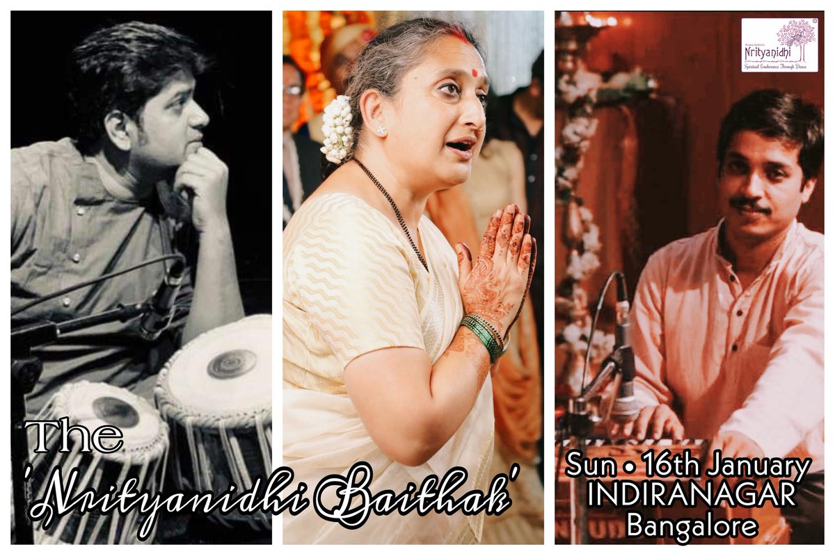 shomakaikiniS's tweet photo. #Sunday 16th Jan - Indiranagar #Bangalore - The 'Nrityanidhi Baithak' - #KathakPerformance - amalgamation of 'bhav' & 'nritta' through the FEMININE. 🌿 The evening will surely be accompanied by nurturing nature, singing birds and rhythmic slices of Banaras through Tabla bols! 🌿 https://t.co/qyZHMHZnc8