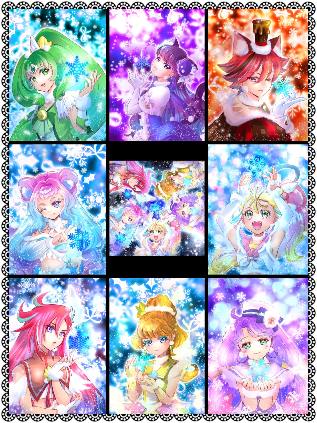 ゆーき 計画性がありそうで なさそうな 今年のクリスマス イラストの一覧 と 3枚目は去年の同じコンセプトで描いた物のまとめです キャラはワンドロお題なのでバラつきがあります Precure プリキュアファンアート T Co 5fmta0j8ps