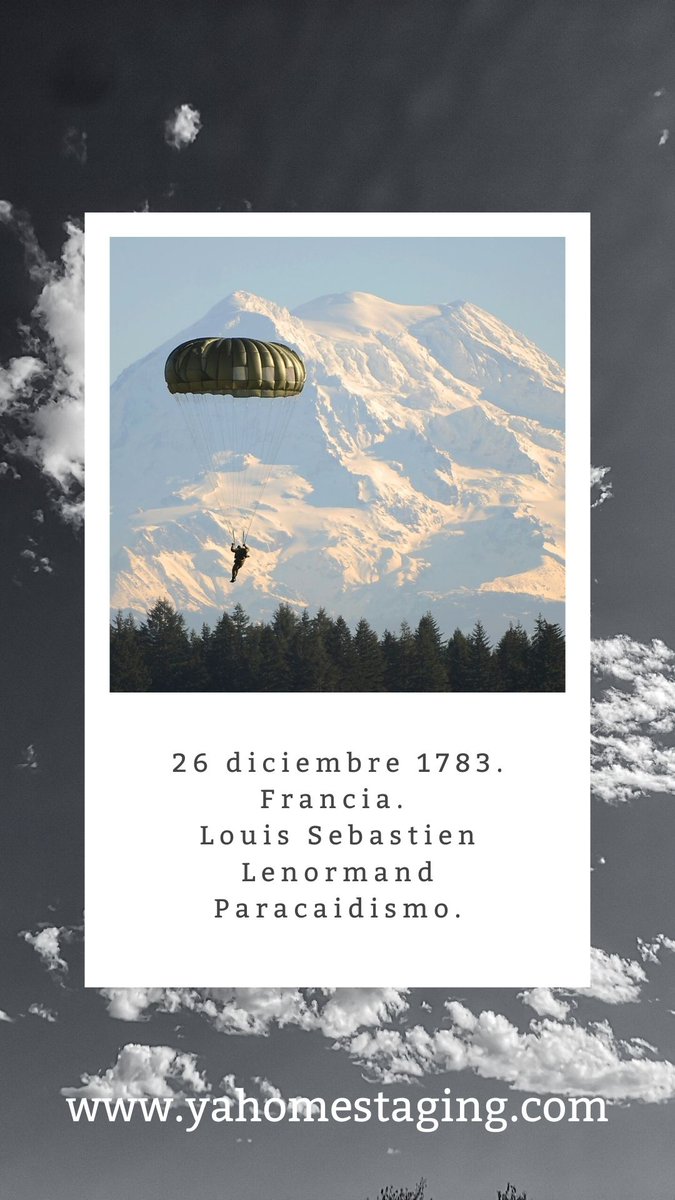26 de diciembre de 1783. Francia.
Louis Sebastien Lenormand, realiza el primer experimento de paracaidismo. #taldiacomohoy #FelizDomingo