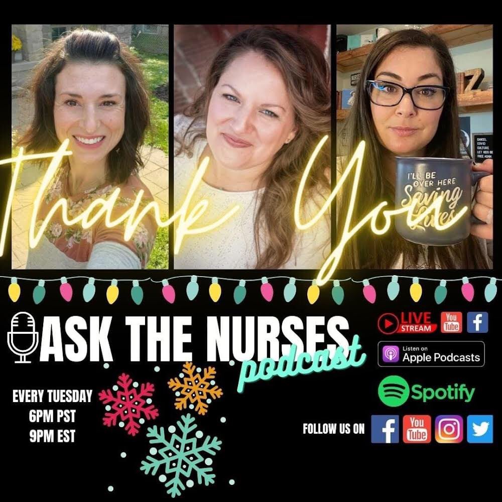 AFLN2021's tweet photo. ⭐Ask the Nurses Podcast Wishes everyone a very Merry Christmas & A New Year full of Health & Wellness!⭐
Tune in every Tuesday 6pm PST/9pm EST to watch our LIVE Podcast! We always love to hear your feedback so Please consider leaving us a ⭐⭐⭐⭐⭐review!!
#askthenurses https://t.co/nQGmzcX618