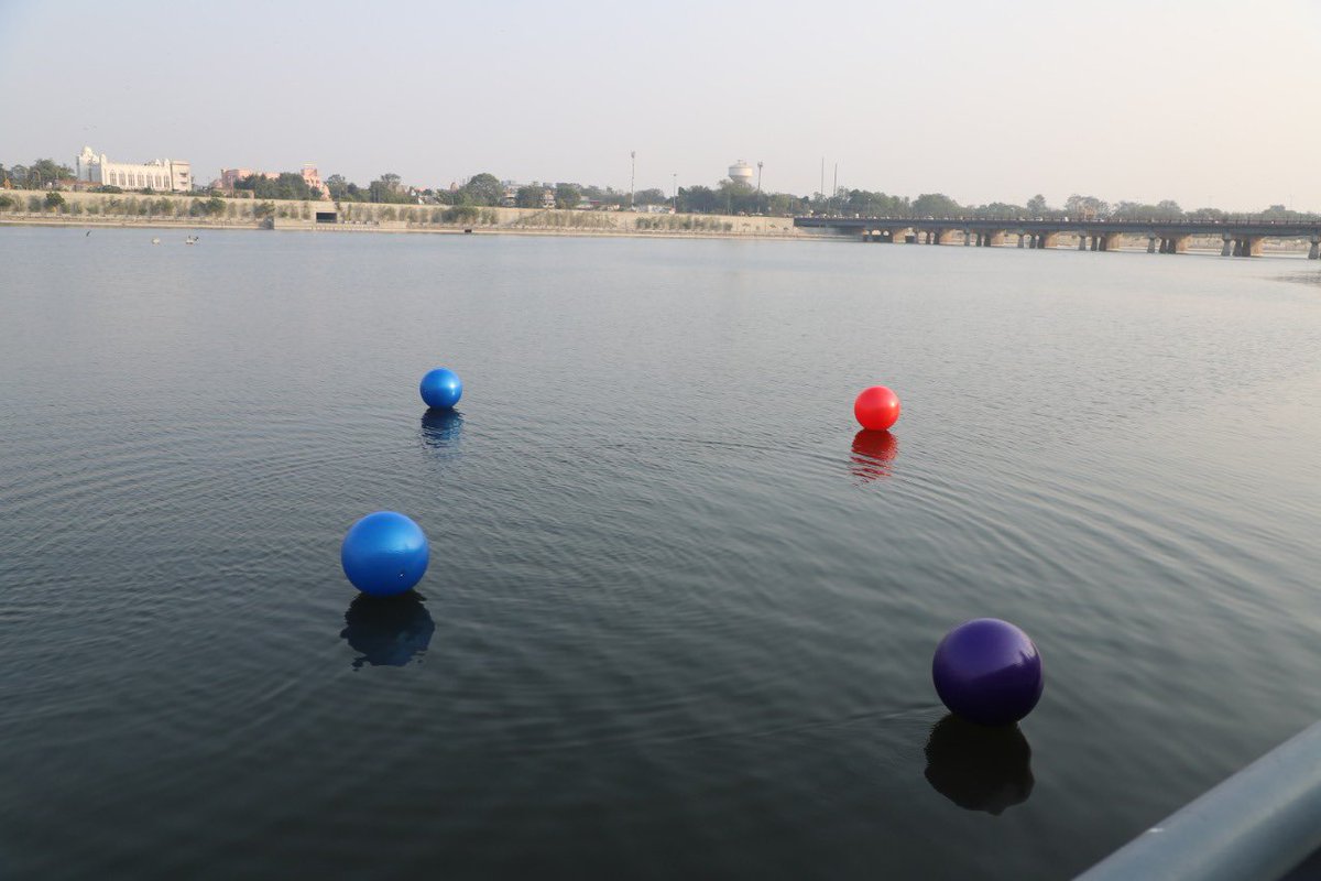 AjayChoudharyIN's tweet photo. #Comingsoon . Incredible ' The Floating Delectation ' , the Water Art Installation at Sabarmati River Front AHMEDABAD. https://t.co/HrycxzgZjH