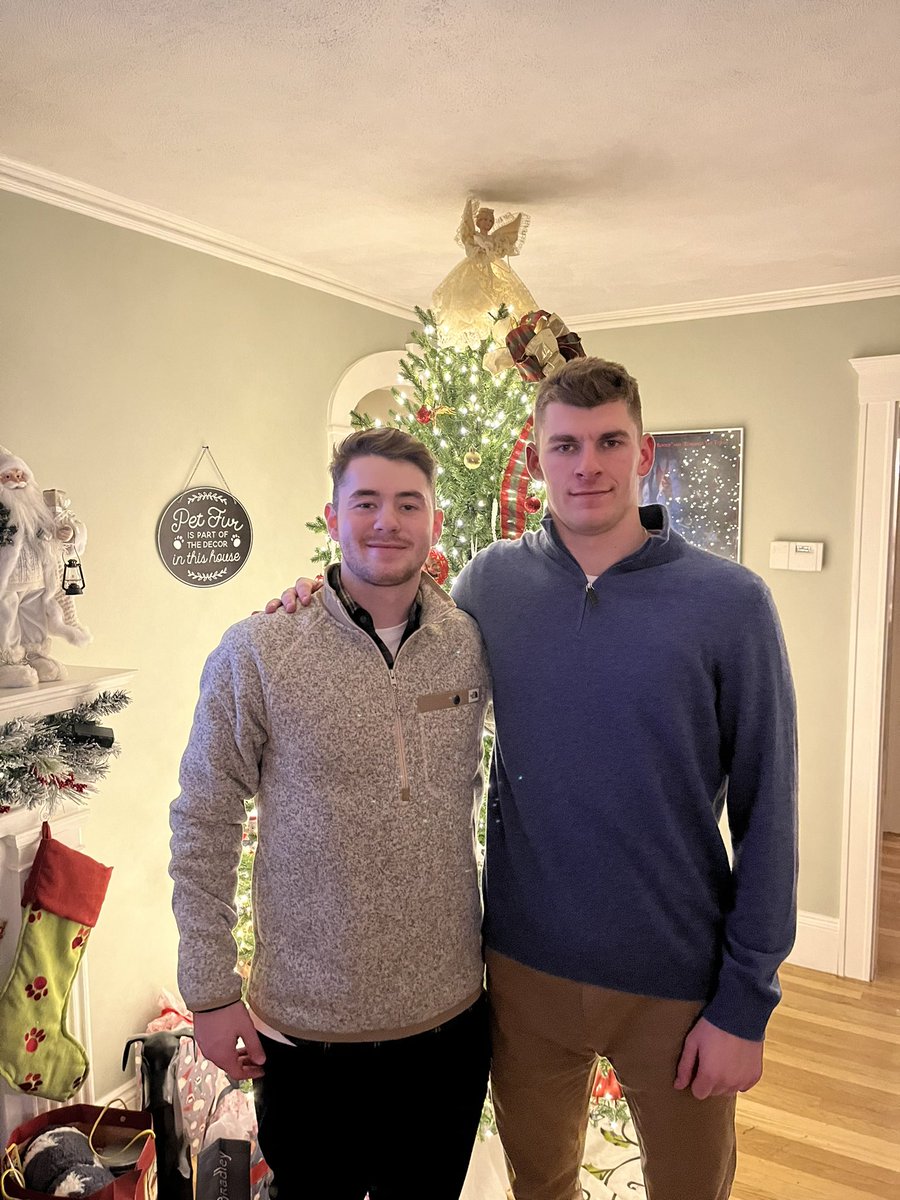 Club hockey cousins yuk #ColinChapman and plebe #BenGaucher wishing everyone a Merry Christmas. #Family #ArmyValues