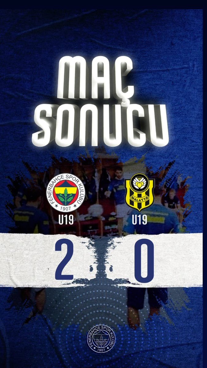 Maç sonucu: Fenerbahçe U19: 2 Yeni Malatyaspor U19: 0 Gollerimiz: Arda Okan Kurtulan (Dk. 5, 25) Bu sonuçla 11 maç sonunda puanımızı 27’ye yükselterek yolumuza namağlup devam ediyoruz. Çalışmaya ve gelişmeye devam! 💛💙💪🏻