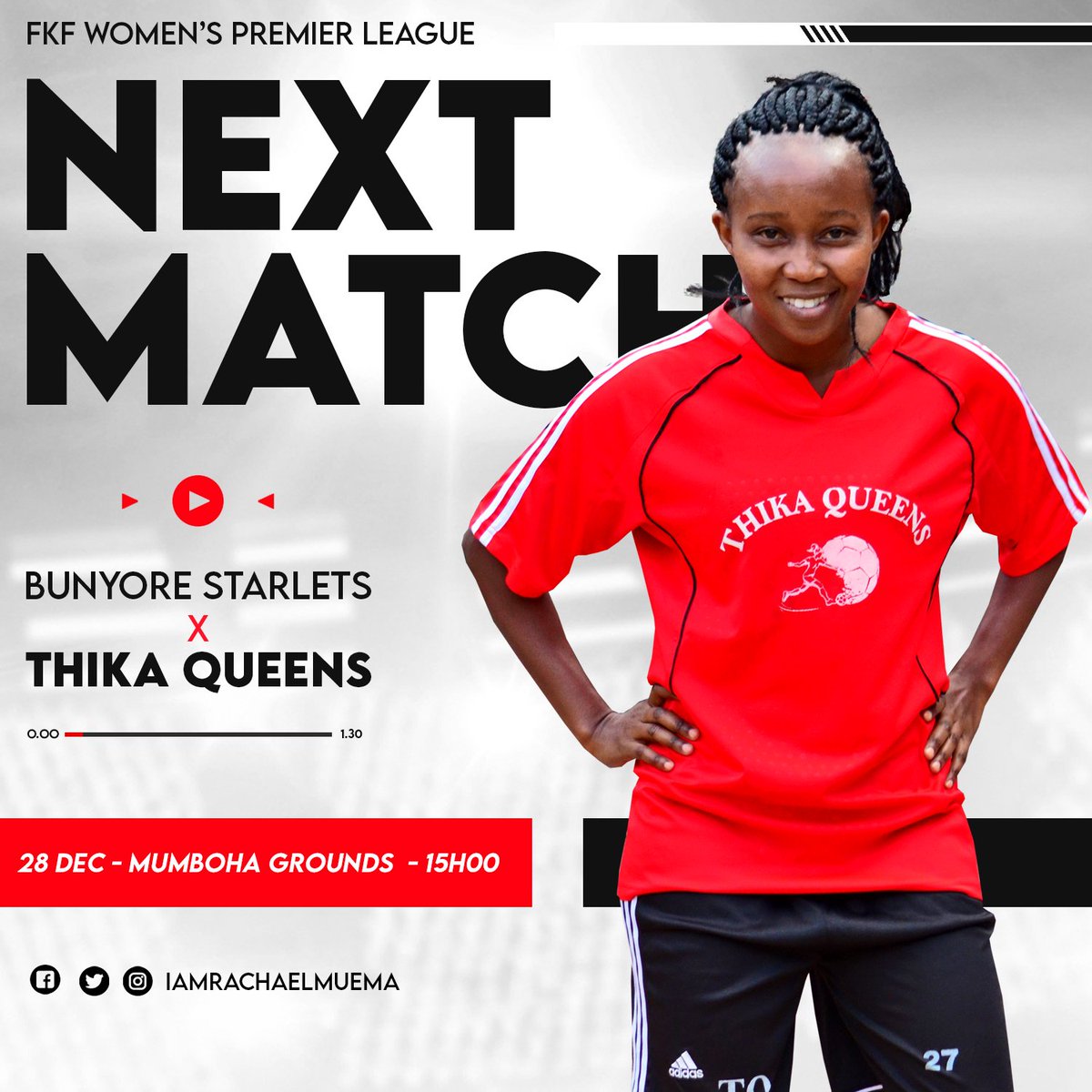IamRachaelMuema's tweet photo. ⚽ | We go again! Up next is a trip to Bunyore in Vihiga County.
#TQFC #RachaelMuema https://t.co/b4lgqpA5dB
