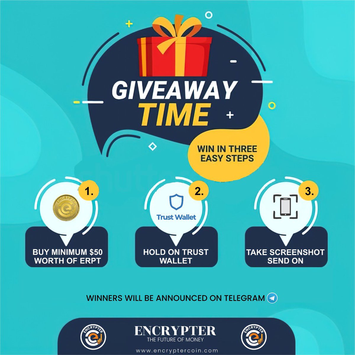 Encryptercoin's tweet photo. Greetings To ERPT Community GIVEAWAY IS LIVE Participate Is Live Participate Now :- https://t.co/bBIP8Zz3ok https://t.co/7j5w8kBa5S