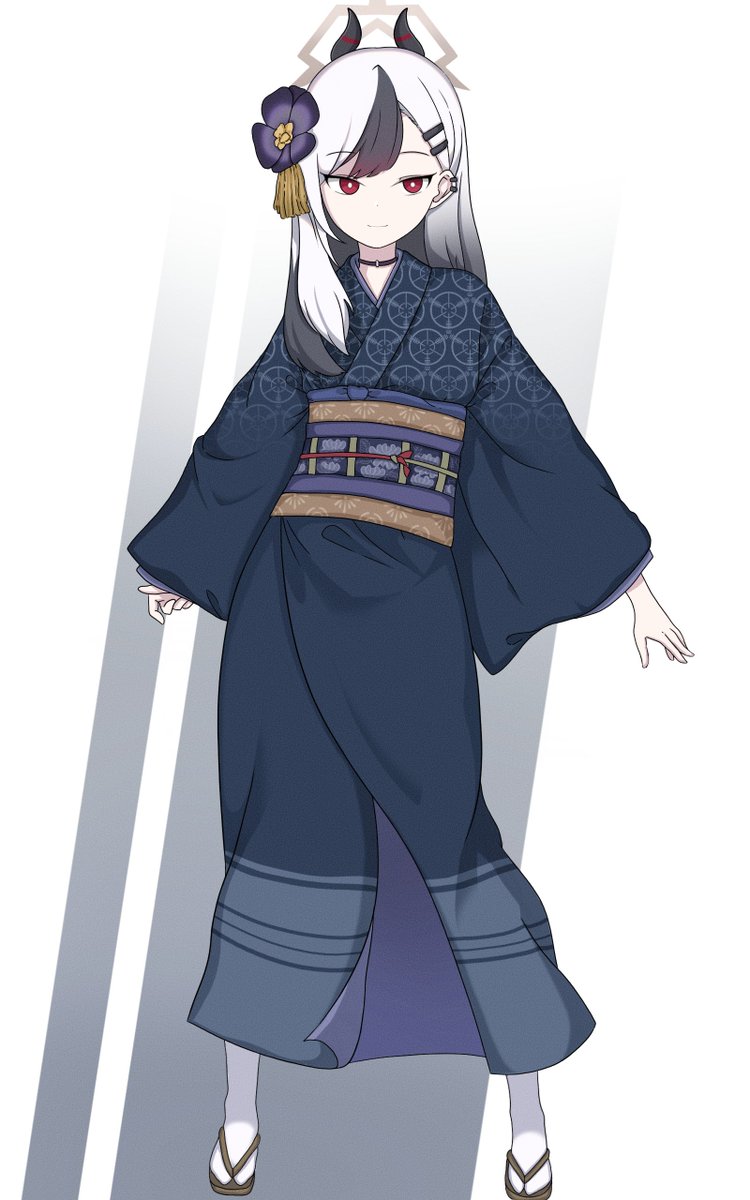 kayoko (blue archive) 1girl solo obi kimono hair ornament sash japanese clothes  illustration images