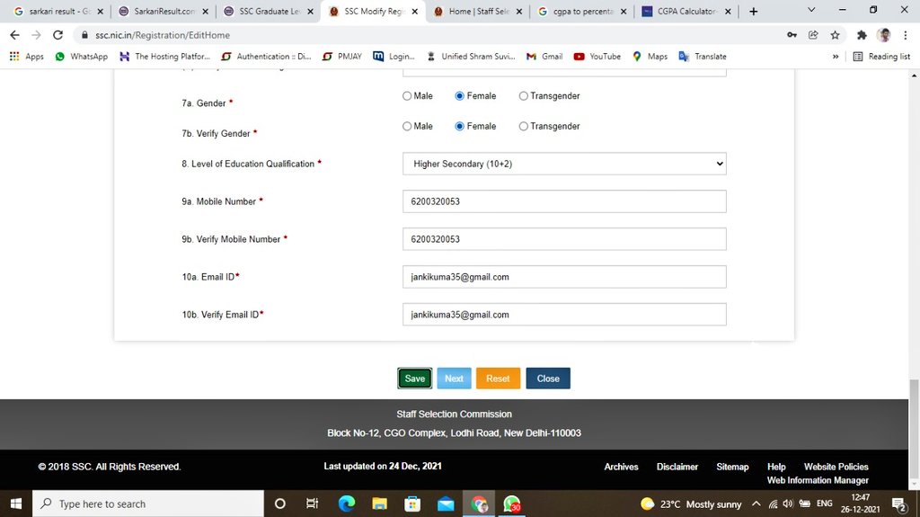 prabhat_yati's tweet photo. @SSCorg_in Sir there is issue in modifying the registration in portal, i want to change mobile number and email then next bottom is not working. Old number and email is not there yet. https://t.co/XJP2xaxNI4