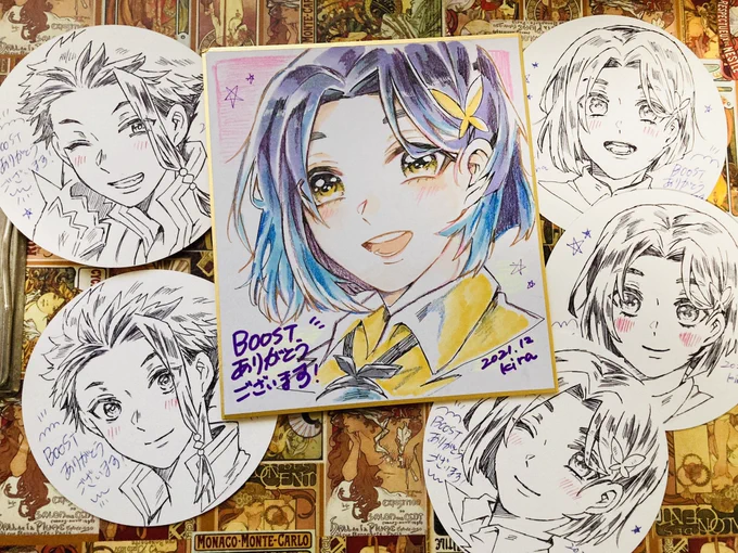 ロウリンちゃん本にboostありがとうございました!
どれが届くかお楽しみに〜!
リプにて真ん中の色紙メイキング↓ 