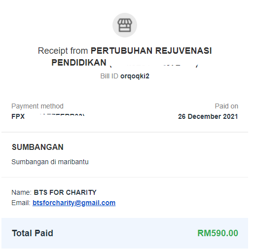 btsforcharity's tweet photo. [UPDATE] CROWFUNDING FOR FLOOD VICTIMS

From final collection, RM590 transferred to MUDA (Pahang fund collection) https://t.co/EGhdVi98g7

#MYARMYhelp
#FloodVictims
#BTSforCharityCrowdFunding https://t.co/WiICytUULW