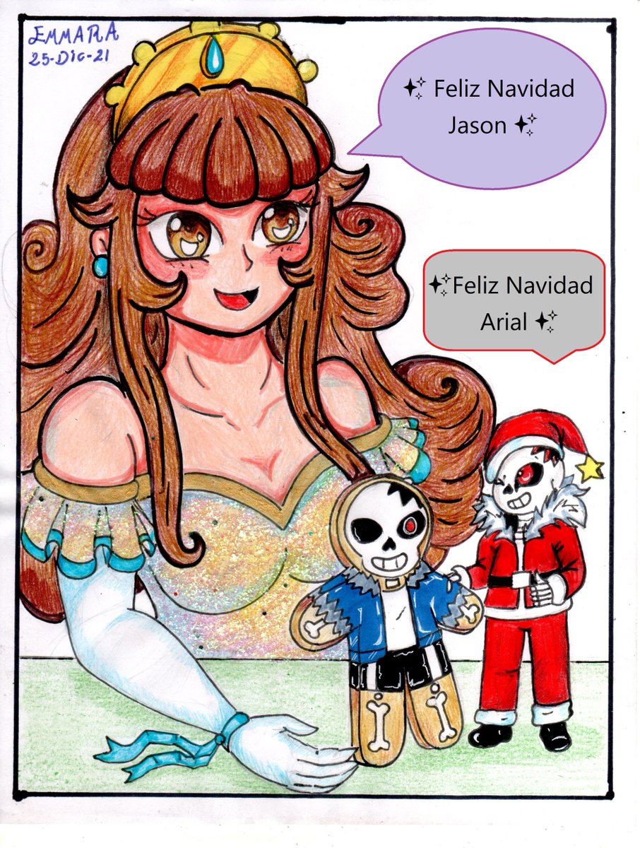 EmmaraLesser's tweet photo. 🌸Emmara🌸

✨ “Feliz Navidad Corazones Del Multiverso” ✨

Muy Felices Fiestas Para Todos <3   Les Desean Arial, Jason  y todos Mis Niños <3 

Arial -✨ “Feliz Navidad Jason ✨
Jason - ✨ “Feliz Navidad  Arial ✨

<3 Se Les Quiere  <3 
#undertale #dibujoamano #micomic https://t.co/kfbW5BIV5K