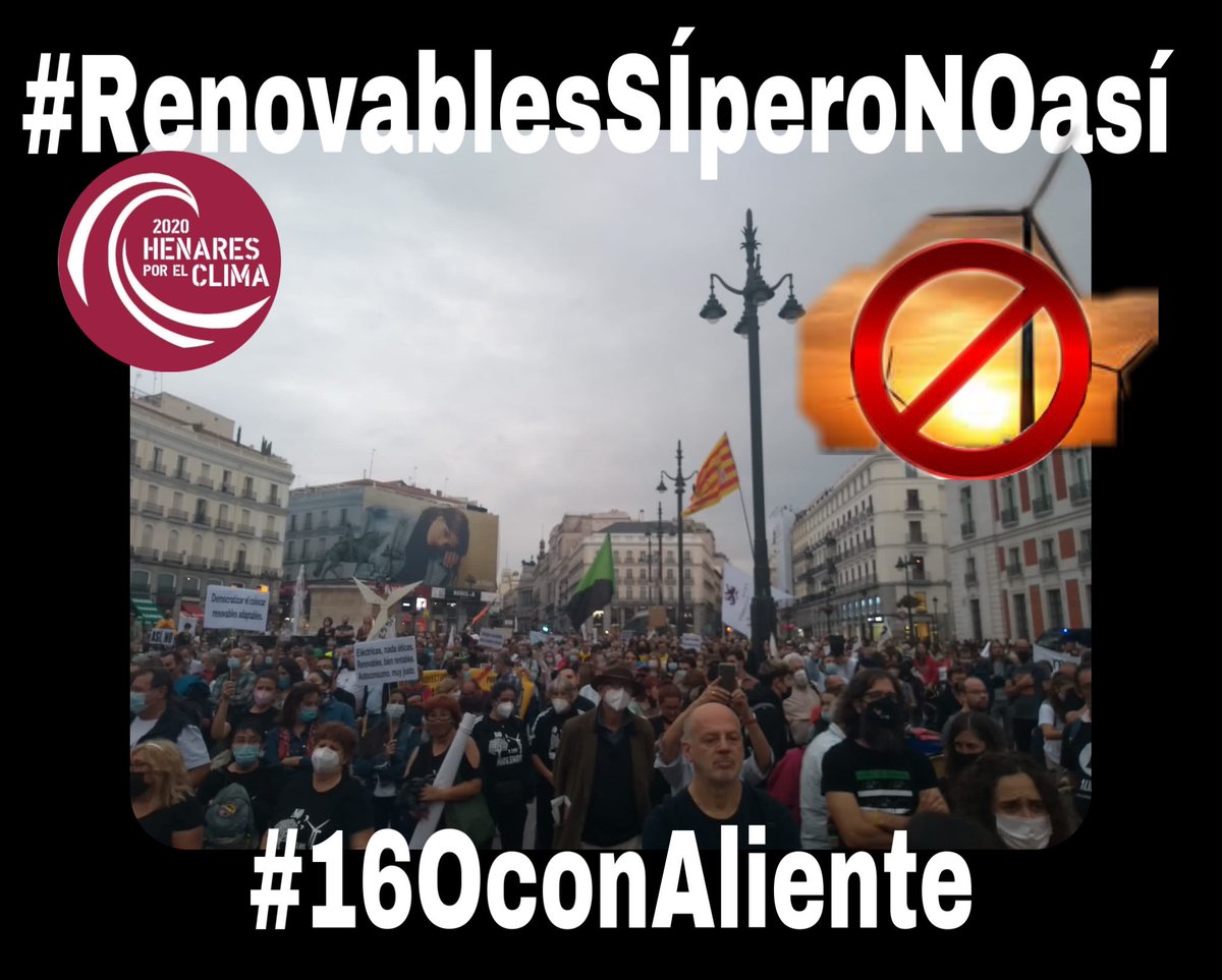 henaresxelclima's tweet photo. Más fotos📷 de la manifestación #16oconaliente ✊🏽en la que participamos junto a lxs compas de @EcologistasAlc1 ✊🏽

Llenamos la Plaza del Sol 👏🏽

Este pasado lunes, nuevo récord histórico📈 en la factura eléctrica 💸. Te están robando, manipulan los precios a su gusto,
(1/2) https://t.co/kpONT2R7vI