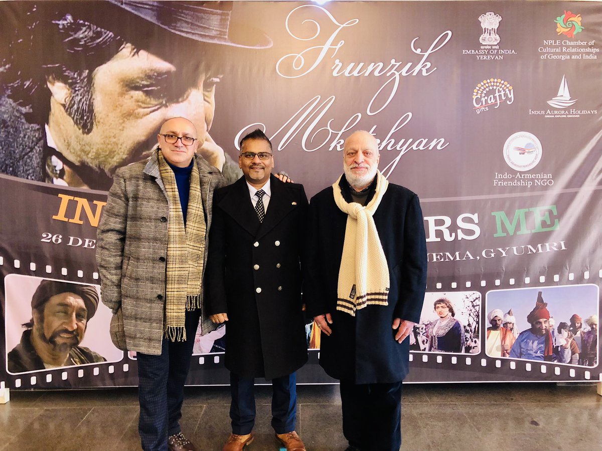 India_Armenia's tweet photo. We are in the city of #Frunzik, #Gyumri and today is the special Documentary Screening: "Frunzik Mkrtchyan: India Remembers Me" by 3:00 PM at October Cinema! Plz join us to celebrate and pay tributes to the legend!
#AzadiKaAmritMahotsav
@narendramodi @Vinay1011 @AmritMahotsav https://t.co/rXyExGCsvY