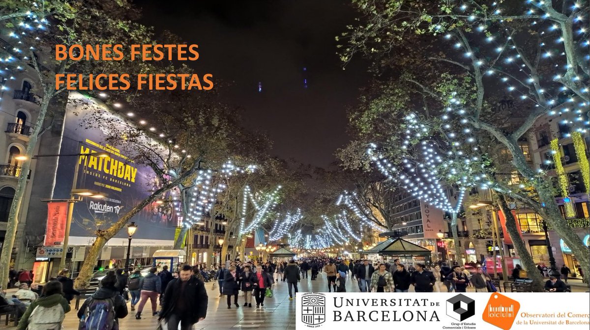 CityConsumption's tweet photo. Per un 2022 ple de bons desitjos i esperances. Per un món millor on la Universitat i els estudis comercials i urbans adquireixin la funció social que els hi pertoca per avançar enmig d'un món cada cop més complex. Bones Festes
@GeografiaUB @EspaiGeo https://t.co/ZYZnfC7JDp