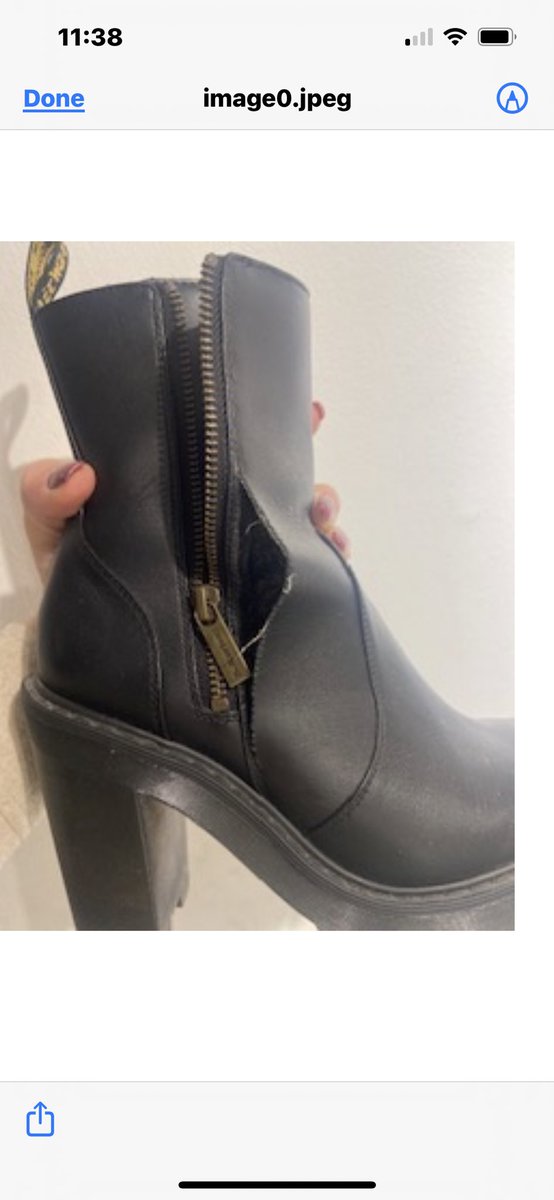 LisaJen71834437's tweet photo. @drmartens I just have to say how disappointed I am with the customer service I have received. 
I have a pair of boots that I have only worn twice and have split. I was told I am out of warranty and it is down to wear and tear! Please tell me how this is wear and tear? https://t.co/ZeGs7LbAUf