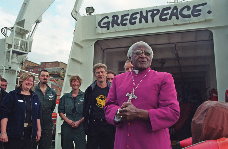 “If you are neutral on situations of injustice, you have chosen the side of the oppressor.” 
— Desmond Tutu

Rest in peace. 
Rest in power. 
#RIPDesmondTutu

Picture: Onboard the Greenpeace ship Esperanza, Earth Summit tour, Cape Town 2002.