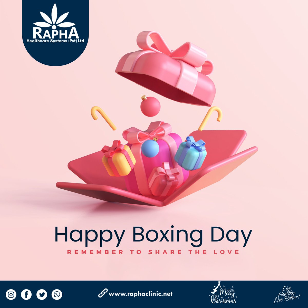 Happy #boxingday. Continue enjoying your holidays! Remember We are open throughout the #festiveseason

#boxingday2021 #christmas2021 #xmas2021 #FestiveSeason #RaphaCares