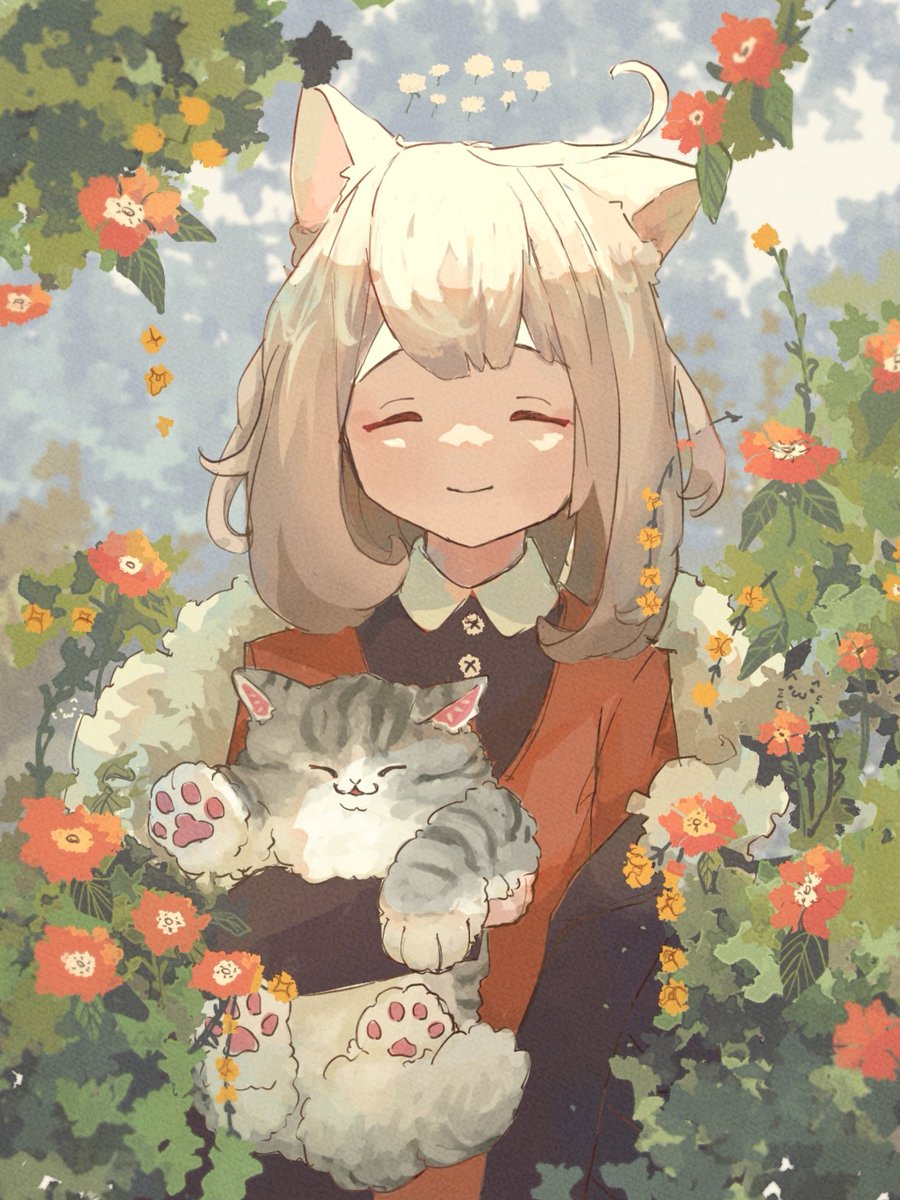 「💐笑顔の花🌼
🐈Smile Flower🐾🌼 」|おいも🍠のイラスト