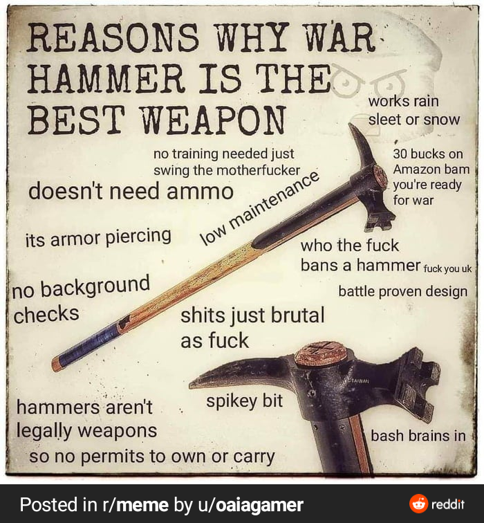 MemesDnd's tweet photo. Reasons why war hammer best
⚔️🤣
OC: PneuMotives
#dnd  #rpg  #dndminiatures #dnd5e  #criticalrole  #follow  #barbarian https://t.co/7HdcIvj1wO