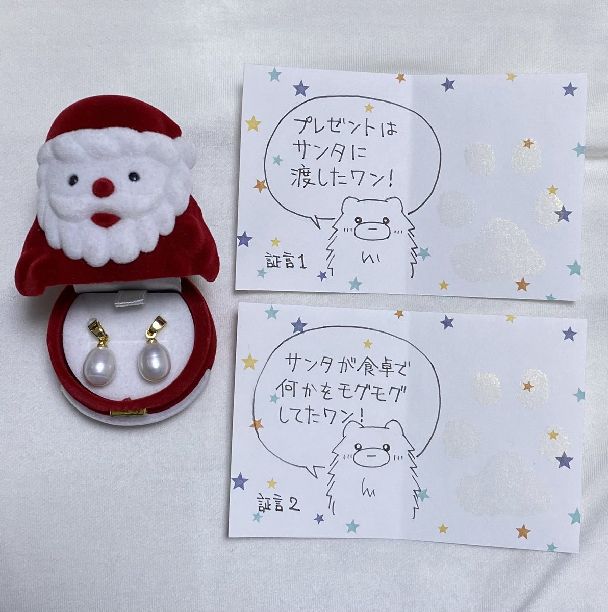 佐藤両々先生(@sato_ryo2)宅のクリスマスに遠隔乱入したゾイ(`・ω・')
メモを姉妹のアドベントカレンダーに、サンタは食卓のインテリアに混ぜておいて頂きましたw 