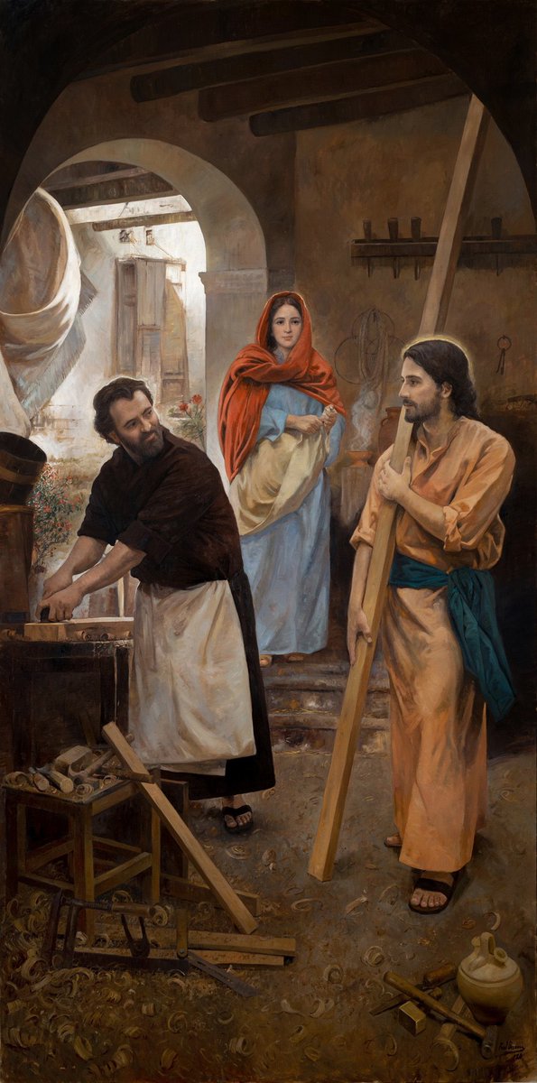 Aegi86's tweet photo. El Verbo, al encarnarse, ha santificado de manera insuperable a la familia, a la vida ordinaria, al trabajo. A Dios no lo podemos encerrar en jaulas de oro, pues anda hasta entre los pucheros, como diría Santa Teresa.

Sagrada Familia de Nazaret, o el cielo en lo cotidiano. https://t.co/OXNdZuiFa0